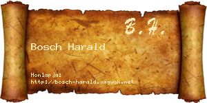 Bosch Harald névjegykártya